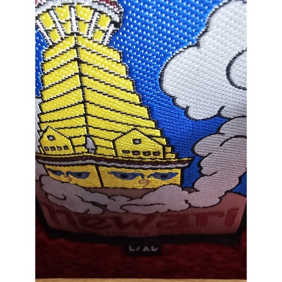 VTG Newari Cardigan Sweater Hand Knitted Nepal Chunky City Scapes Women's L/XL - Picture 6 of 16